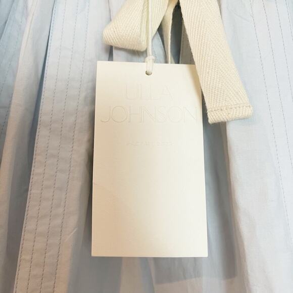 Ulla Johnson Mae Mini Dress Sea Glass Poplin Babydoll Pleated Women's Size 6 NWT - Picture 8 of 13